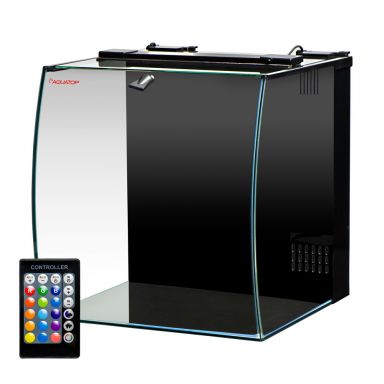 AQUATOP 8.6 Gallon Bow Front Glass Aquarium Kit with Filter and LED Lighting - All in One, BFK-08